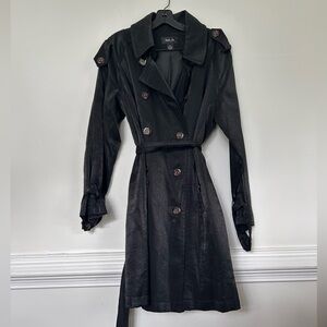 Style & Co. Black Long Sleeve Trench Dress